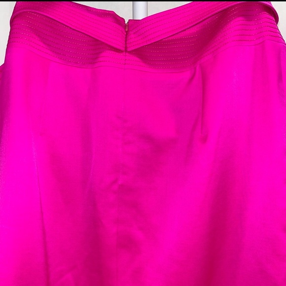 OSCAR DE LA RENTA Skirt Bright Pink Size 16 Wool Silk Belted Pencil Office NWT - Picture 10 of 15